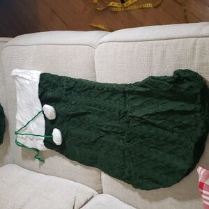 2 Green and White Christmas Stocking 32 x 13